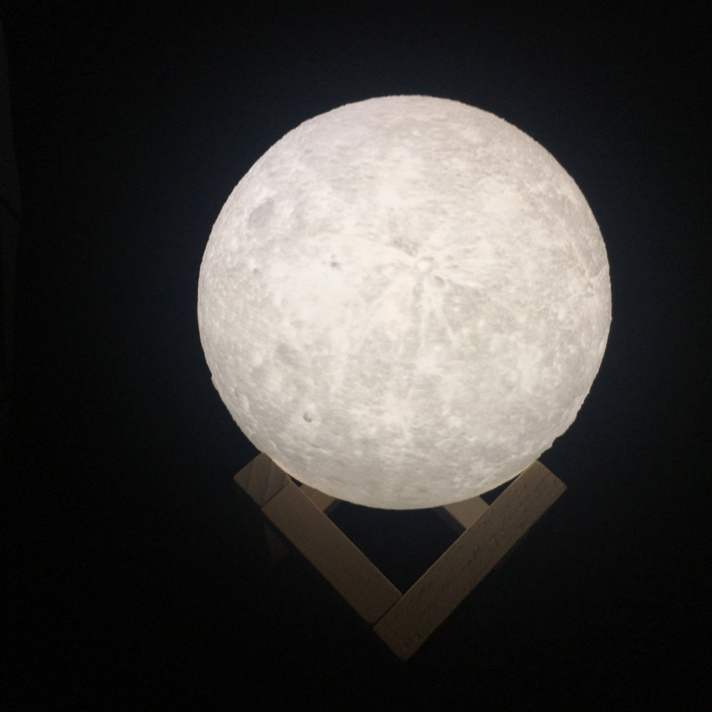 Rechargeable 3D Print Moon Lamp 2 Color Change Touch Switch Rechargeable 3D Print Moon Lamp 2 Color Change Touch Switch